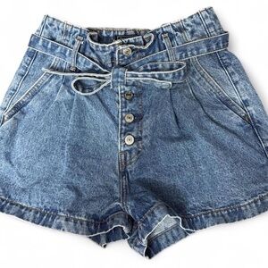 Abercrombie & Fitch Blue High-Waisted Denim Shorts